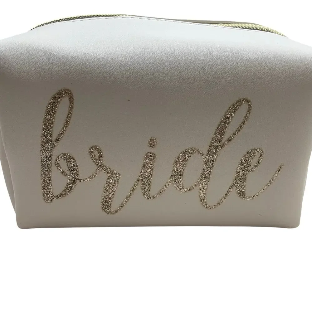 Jade & Deer Vegan Leather Bride Cosmetic Zipper Bag NWT